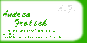 andrea frolich business card